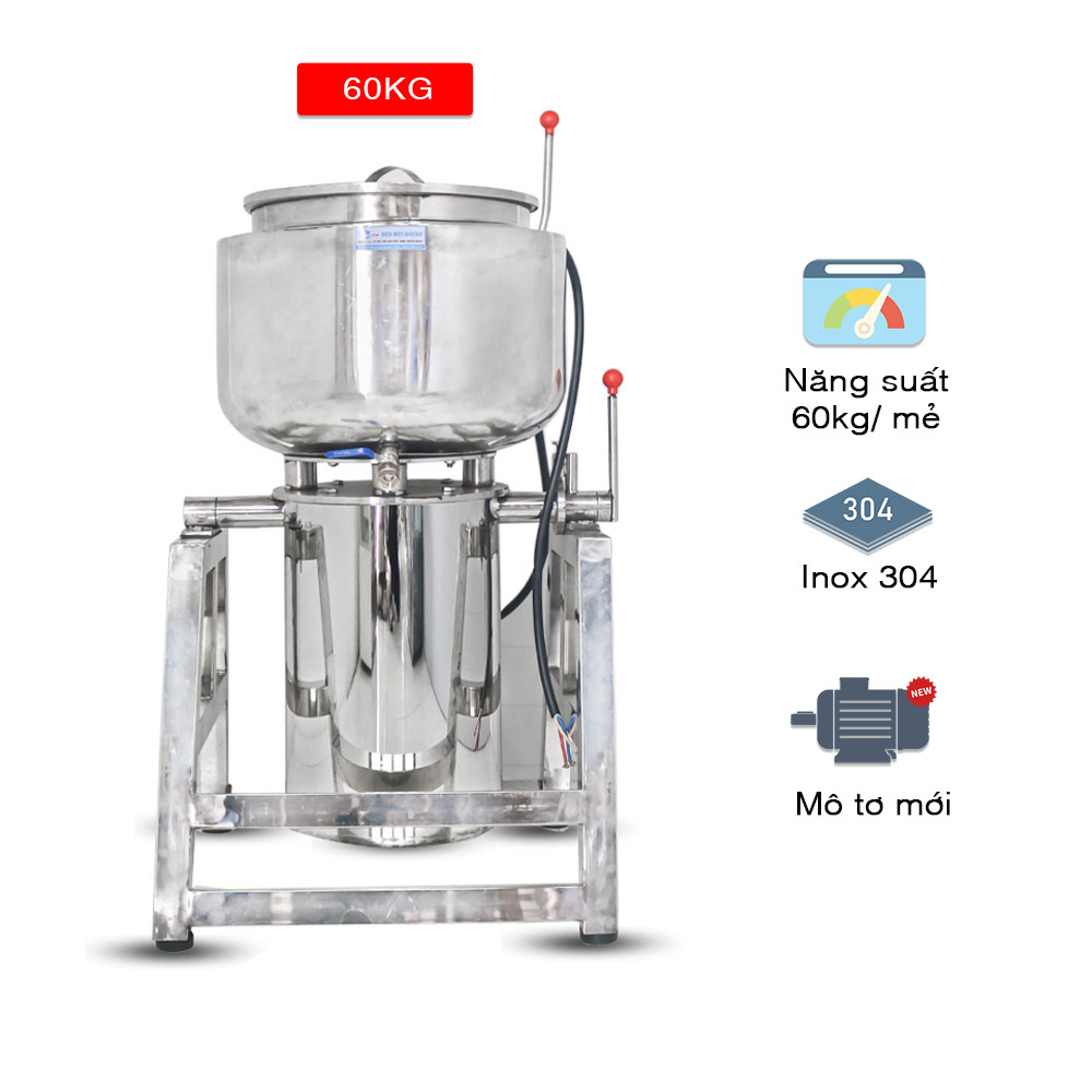 Máy xay thịt làm giò chả công nghiệp 60kg 2 lớp